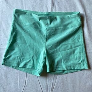 Mint green athletic shorts